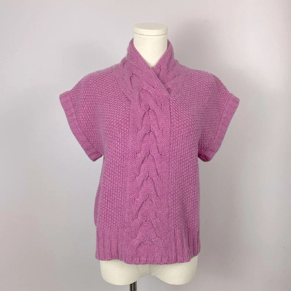 Magaschoni Cashmere High Neck Cable Knit Sweater - Picture 1 of 12